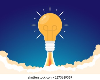 Light bulb Idea Launch Vector Icon