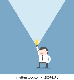 Light bulb idea like flashlight. Problem resolve control. Understand question. Problem solving, Complicated solution. Simplifying the complex. Confusion clarity. Communication concept