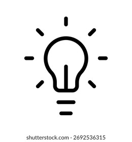 Light Bulb Idea Line Icon — Inspiration, Innovation and Creativity
