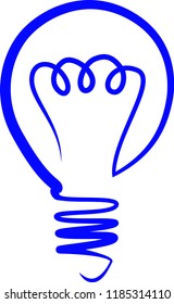 Light bulb idea line sketch vector emblem