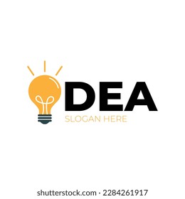 Light bulb idea logo template. Vector illustration. Innovation, solution concept.