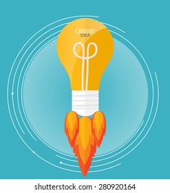 Idea de la bombilla. Diseño plano moderno concepto de ilustración vectorial.