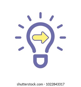 Light bulb idea next icon. Vector illustration