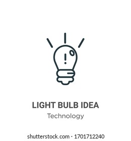 Light bulb idea outline vector icon. Thin line black light bulb idea icon, flat vector simple element illustration from editable technology concept isolated stroke on white background