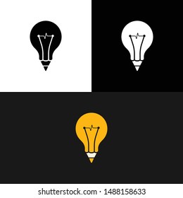 Light Bulb Idea Pencil Logo