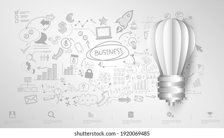 Light bulb Idea. plan think analyze creative startup business. illustration Creativity modern Concept Vector Infographic template.