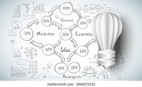 Light bulb Idea. plan think analyze creative startup business. illustration Creativity modern Concept Vector Infographic template.
