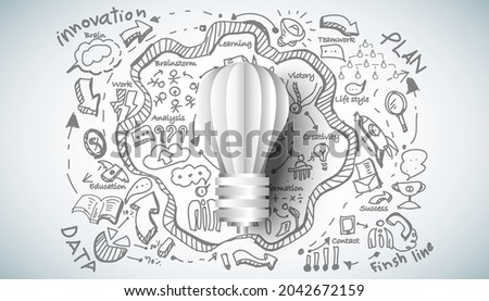 Light bulb Idea. plan think analyze creative startup business. illustration Creativity modern Concept Vector Infographic template.