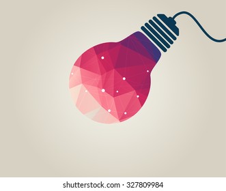light bulb idea polygon vector illustration 