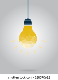 light bulb idea polygon vector illustration 