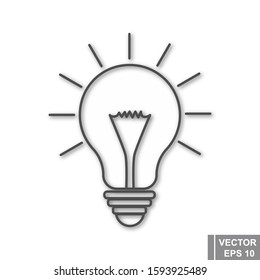 A light bulb. Idea. Shine. Flat style. For your design.