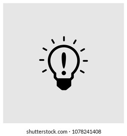 Light bulb idea sign icon in trendy flat style isolated on grey background, modern symbol vector illustration for web