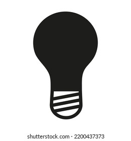 Light bulb. Idea sign, solution, thinking concept. Isolated web icon. Logo design. Flat vector illustration in black and white. 