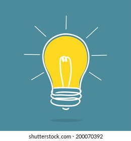 Light bulb idea, success concept.