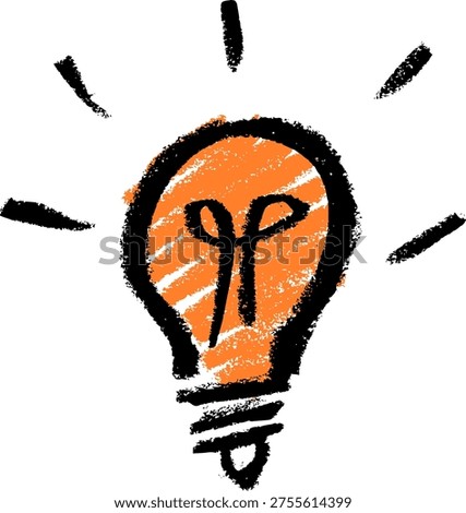 Light Bulb Idea Symbol Crayon Chalk Drawing Vector