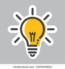 Light bulb, idea symbol, icon, vector. 