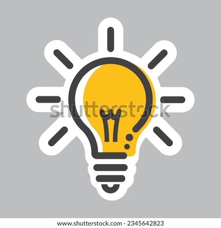 Light bulb, idea symbol, icon, vector. 