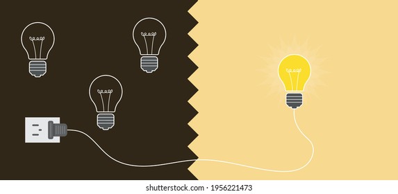 Light bulb idea symbol. To turn on the light.
