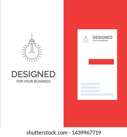 Light, Bulb, Idea, Tips, Suggestion Grey Logo Design and Business Card Template