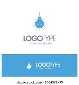 Light, Bulb, Idea, Tips, Suggestion Blue Solid Logo with place for tagline. Vector Icon Template background