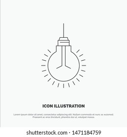 Light, Bulb, Idea, Tips, Suggestion Line Icon Vector. Vector Icon Template background