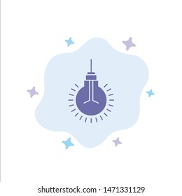 Light, Bulb, Idea, Tips, Suggestion Blue Icon on Abstract Cloud Background. Vector Icon Template background