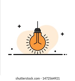 Light, Bulb, Idea, Tips, Suggestion  Business Flat Line Filled Icon Vector Banner Template