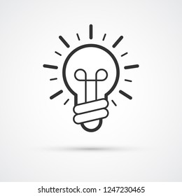 Light Bulb idea trendy style black icon. Vector illustration