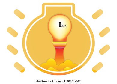 Light bulb with idea vector