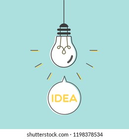 Light bulb idea. Vector illustration, flat design