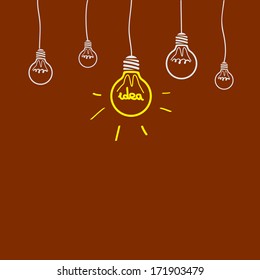 light bulb idea vector illustration, lamp, electricity