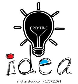 light bulb idea vector illustration 