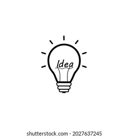 
escritura de idea de logotipo de bombilla