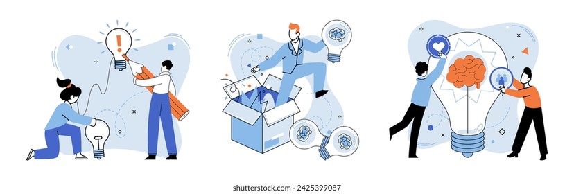 Light bulb idea vector illustration. Efficient brainstorming turns bulb inspiration Education acts as circuitry for light bulb intelligence The genius thinking sparks bulb creative invention