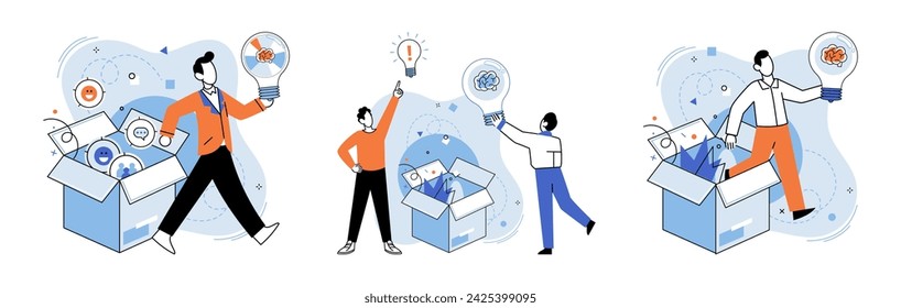 Light bulb idea vector illustration. Creative solutions emerge from glow light bulb idea Genius thinking acts as filament in bulb innovation Efficient brainstorming turns bulb strategic success
