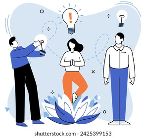 Light bulb idea vector illustration. Creative thinking is switch for light bulb success The conceptual light bulb knowledge brightens mind Strategy is power source for bulb innovative solutions