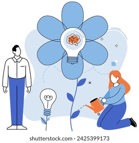 Light bulb idea vector illustration. The genius conceptual thinking turns bulb inspiration Invention is result efficient light bulb idea concept The minds bulb creativity shines through strategic