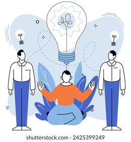 Light bulb idea vector illustration. Knowledge is filament powering bulb innovative ideas Success is often offspring bright conceptual light bulb Imagination is electricity lights up bulb genius