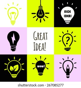 light bulb idea vector illustration
