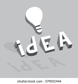 light bulb idea vector illustration 3D