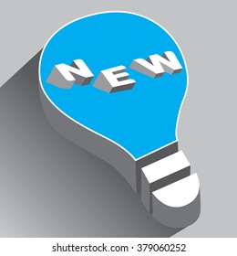 light bulb idea vector illustration 3D