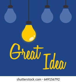 Light bulb idea - vector illustration