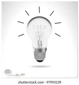 A light bulb idea. Vector Illustration.