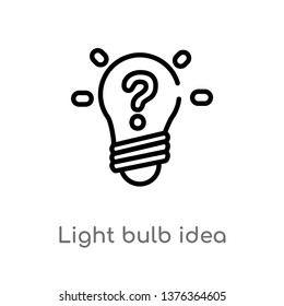 light bulb idea vector line icon. Simple element illustration. light bulb idea outline icon from technology concept. Can be used for web and mobile