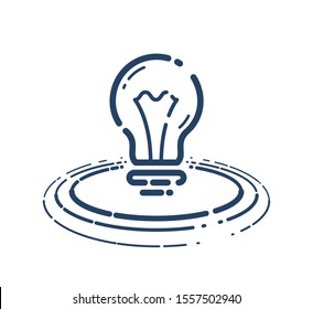 Light bulb idea vector simple linear icon, science and business line art symbol, creative solutions.
