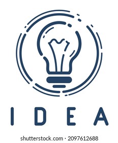 Light bulb idea vector simple linear icon, science and business line art symbol, creative solutions.