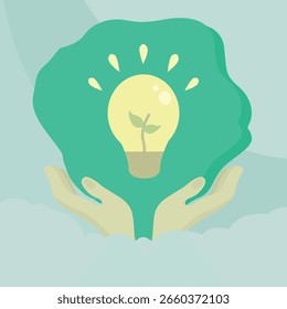 Diseño minimalista de la ilustración del Vector del logotipo de la vendimia, diseño ligero del símbolo de la idea de la mano