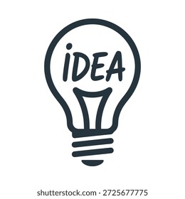 Bombilla con idea escrita en el interior que simboliza la creatividad y la innovación