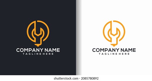 Light bulb ideas and repair logo designs