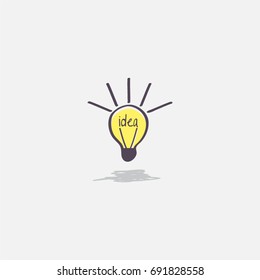 Light bulb ideas simple drawn vector illustration